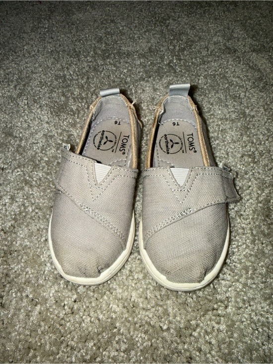 Toms Other - TOMS Kids Light Beige Canvas Slip-On Sneakers